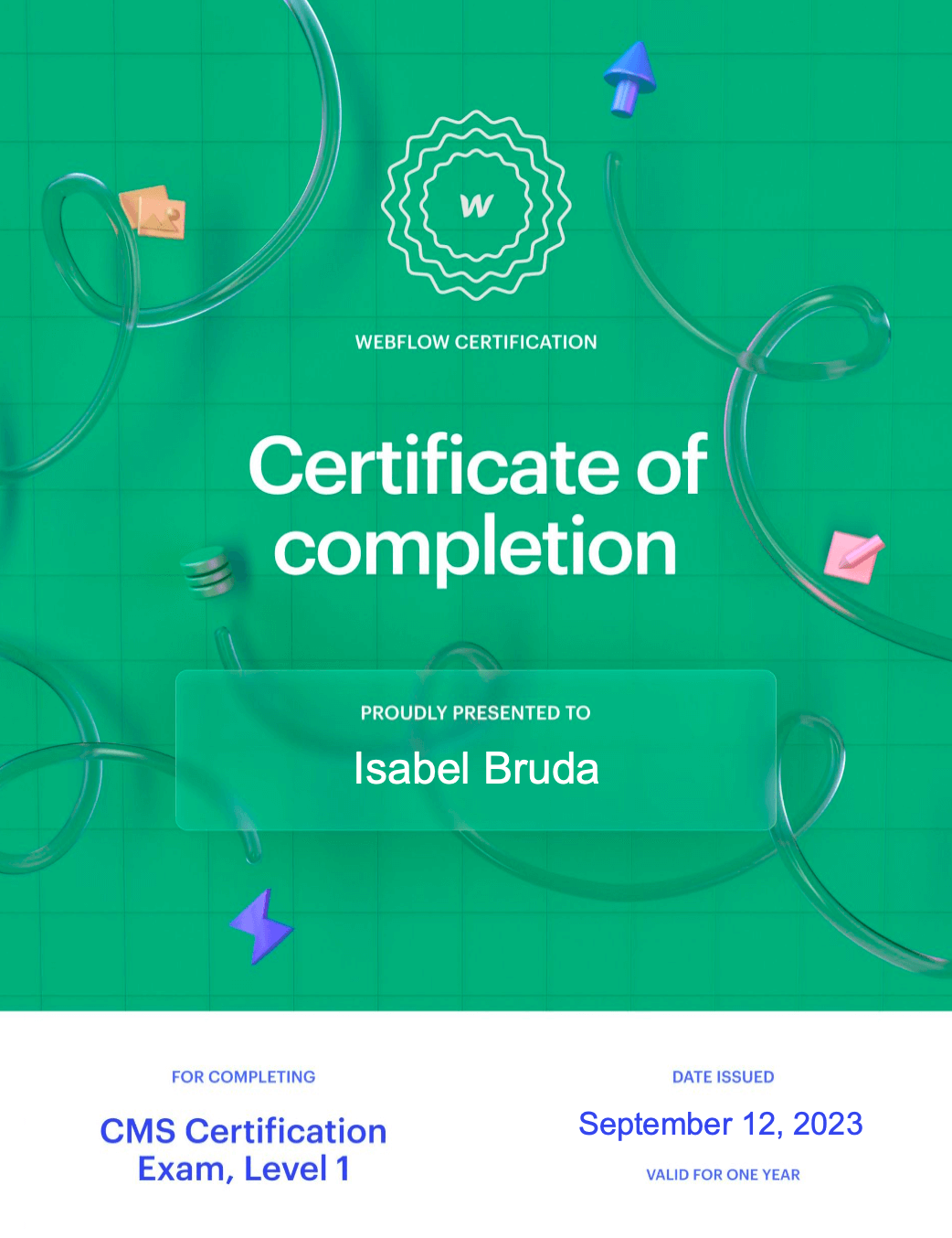 Webflow CMS Level 1 Certification