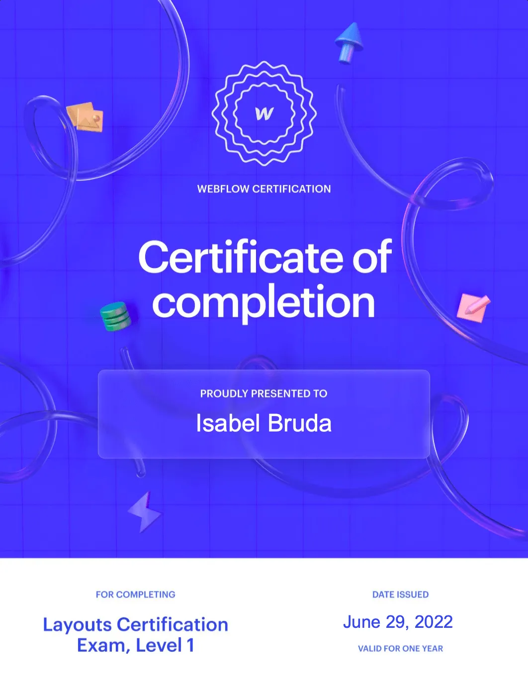 Webflow Layout Level 1 Certification